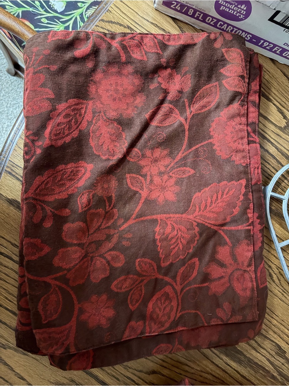 Set of 12 placemats and 12 matching napkins, Red Floral Jacquard by Home/Target